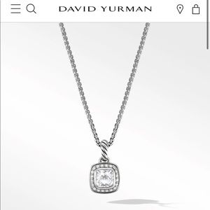 Petite Albion Pendant Necklace Sterling Silver with White Topaz & Pavé Diamonds